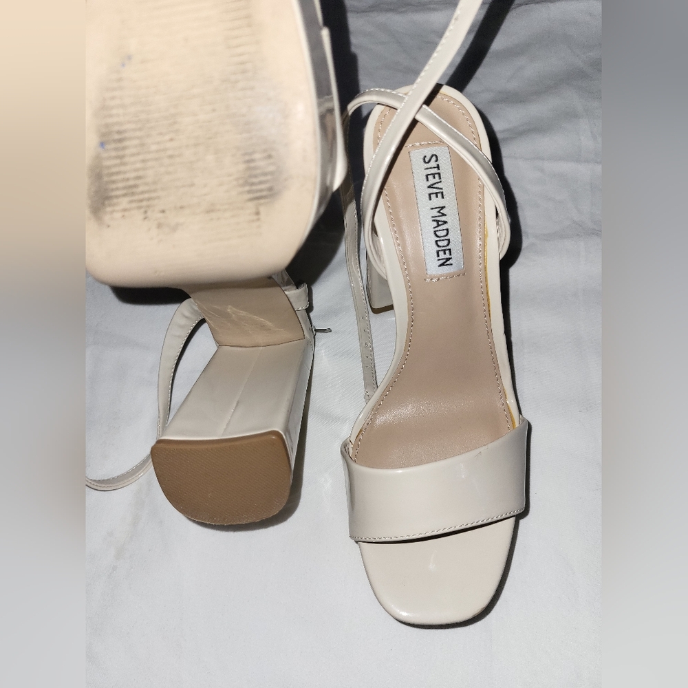 Steve Madden Women's Beige Strappy Heels - Picture 2 of 4